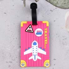 3 piezas de etiquetas de equipaje personalizadas de PVC, etiquetas de identificación de maleta, accesorios de viaje, pequeño regalo para ella - Multicolor - Ver 4