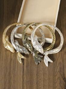 1 件歐美時尚錦鯉項鍊,復古金屬鏈飾品,金/銀 - 錦鯉項圈 - 查看 3