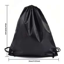 Bolsa Deportiva Portátil Negra Con Cordón Grueso, Mochila De Equitación Con Cordón Grueso Para El Gimnasio, Bolsa De Zapatos Con Cordón Grueso A Prueba De Agua Para Mochilas De Ropa - Negro - Ver 3
