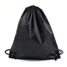 Bolsa Deportiva Portátil Negra Con Cordón Grueso, Mochila De Equitación Con Cordón Grueso Para El Gimnasio, Bolsa De Zapatos Con Cordón Grueso A Prueba De Agua Para Mochilas De Ropa - Negro - Ver 1