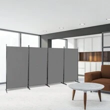 ITopRoad 6FT 4-Fold 160g Polyester Fabric Plastic Foot Carbon Steel Frame Foldable Screen Black - Xám - Xem 7