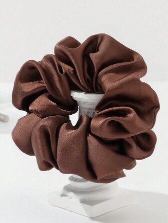 1pc Ladies' Hair Scrunchie Simple & Fashionable Large Bowknot Solid Satin Elegant Hair Accessory Hair Tie Casual, Hair Accessories, Scrunchy Hair Ties Scrunchies Ponytail