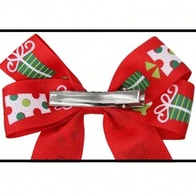 4入組聖誕彎結髮夾寵物髮夾大型狗配件寵物珠寶禮品圖案狗用品