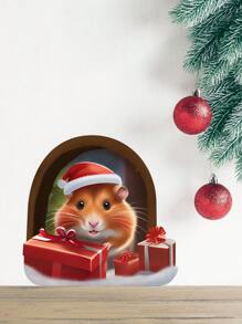 1 件 3D 效果鼠标贴纸，适用于家居装饰，可爱动物墙贴，适用于儿童卧室、婴儿房，防水、自粘、无残留 - 彩色 - 查看 7