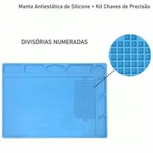 Kit Manta Antiestática Celular + Jogo de Chaves 16 Itens KIT COMPLETO - Azul - Visão 3