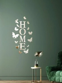 居家標誌蝴蝶裝飾鏡面效果牆貼自黏牆貼花 - 彩色 - 查看 3