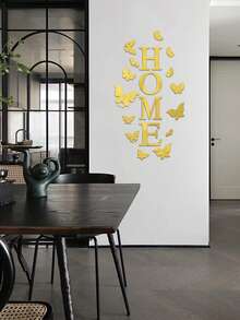 居家標誌蝴蝶裝飾鏡面效果牆貼自黏牆貼花 - 彩色 - 查看 4