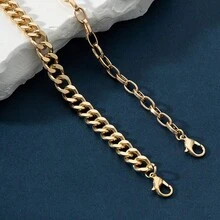 2入組時尚金屬手鍊套裝 - 金黃色 - 查看 4