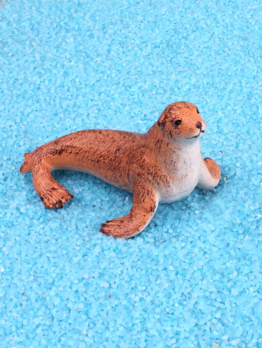 1入組pvc北極海豹&海象&海獅&海豹造型水族箱裝飾,帶有北極熊&北極風景,逼真設計