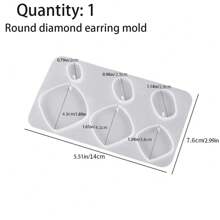 1 pieza Molde de resina de copo de nieve navideño, molde de silicona para colgar, molde de colada de resina, adecuado para decoraciones navideñas, manualidades festivas, adornos de árbol de Navidad DIY - Blanco - Ver 9