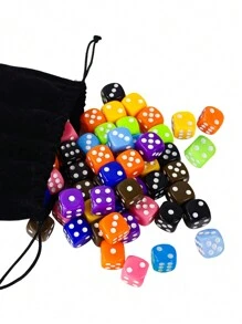 Set Of 100 16mm 6-sided Dice, 10 Colors Standard Gaming Dice, Board Game Dice, Gaming Math Dice, Opaque - Multicolor - View 4