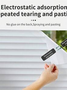 1捲百葉窗圖案裝飾窗戶隱私玻璃貼膜,防uv可拆卸浴室家庭辦公室車庫非黏性自靜電貼膜 - 彩色 - 查看 6