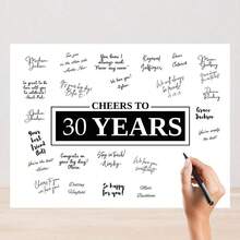 1pc 30th Birthday Unframed Canvas Signature Poster - 30 Years Old - View 3
