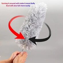 1pc Home Dusting Brush For Cleaning Ceilings, Featuring Static Electricity Adsorption & Adjustable Length - Grey - View 6