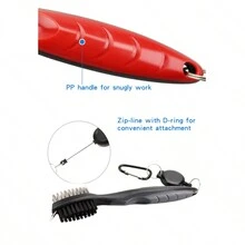 高爾夫球桿清潔刷,雙面刷頭適用於球桿頭部清潔,3合1高爾夫球配件 Smc131