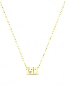 MODIAN 925 Sterling Silver Simple Digit Stackable Fashion Necklaces Gold Color Adjustable Exquisite Pendant For Women Jewelry - Gold - View 14