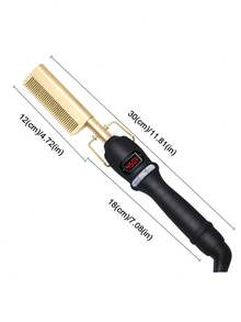 UKLISS 2-In-1 Hair Curler & Straightener, Copper Comb With Curling & Straightening Functions
