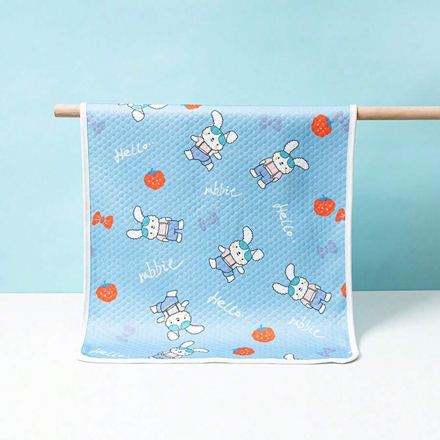 1入組五層新生兒防水透氣可清洗尿墊,雙面床墊適用於嬰兒 - 寶藍色 - 查看 1