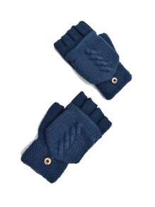 Guantes mitones con  detalle en capucha - Azul Marino - Ver 1