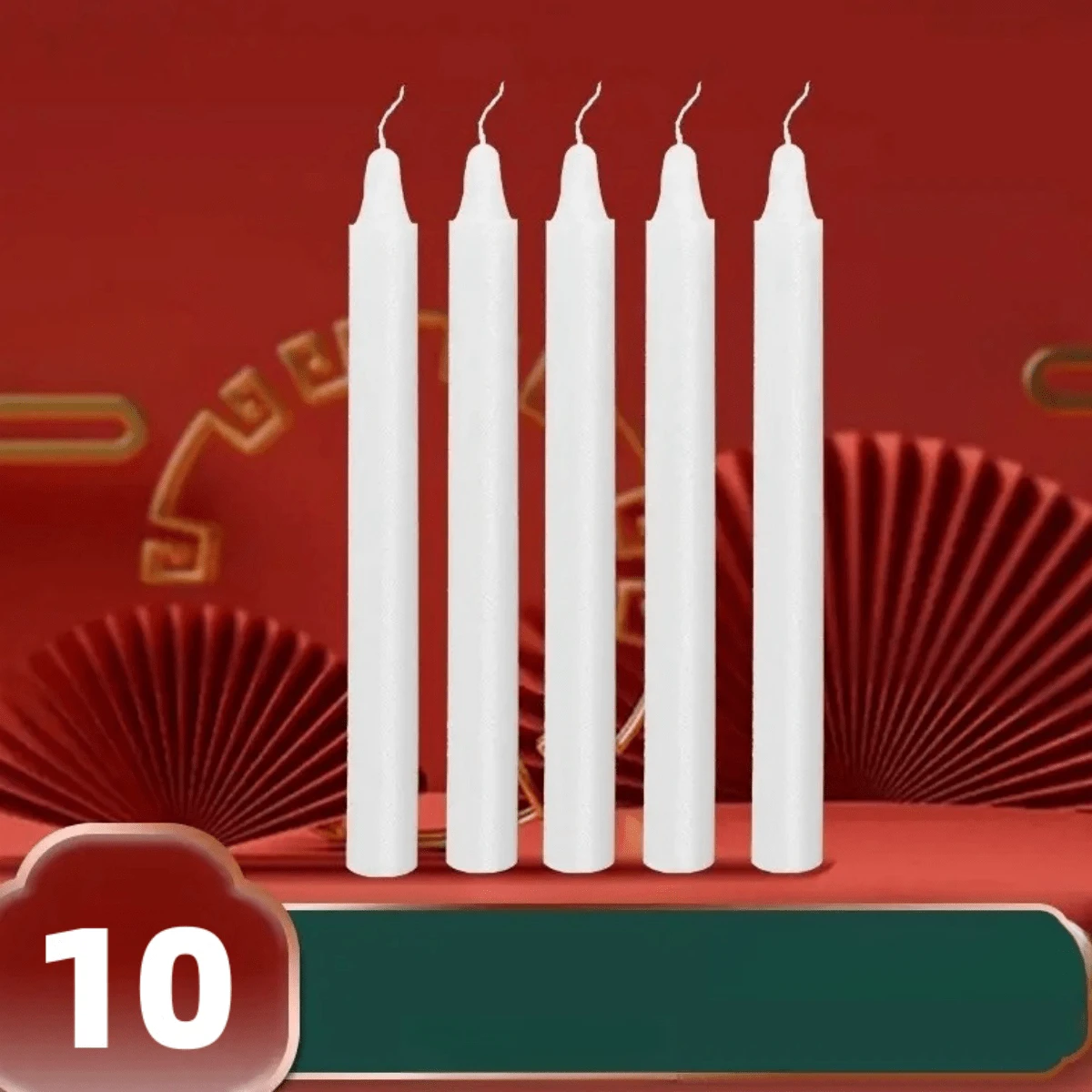 10支/白色蠟燭 - 白色 - 查看 1