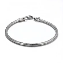 1pc Unisex Snake Design Bracelet, Fashionable And Minimalist Style, Suitable For Daily Or Date Wear, Silver Titanium Steel Stainless Steel Jewelry Gift - Silver - View 5