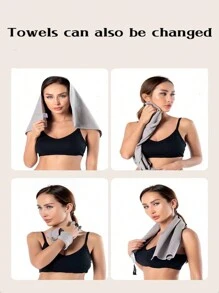 1pc Pink Superfine Fiber Towel, Quick Drying And Double-Sided Fleece Design Home Bathroom Decor Beach Essentials Back To School - Pink - View 5