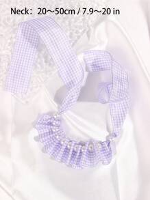 nicovaer 1pc Faux Pearl Trang trí nội thất Pet Vòng cổ - Màu tím - Xem 3