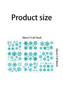 9pcs Christmas Snowflake Decorative Window Stickers, Electrostatic Sticker For Decorating Shop Windows, Glass Doors, Etc. - Blue - View 5