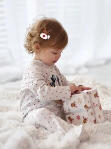 2 件裝聖誕派對閃閃發光馴鹿髮夾適合女嬰、聖誕節和派對裝飾髮飾