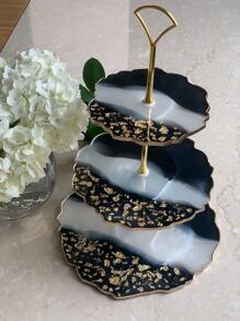 3 pièces moules à plateau de fruits en résine à trois couches, moules de support en résine avec support, moules de plateau stratifié en résine époxy, moules de coulée en résine et silicone et accessoires de quincaillerie pour fabriquer une table de service - Blanc - Voir 10