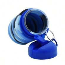 Blue Silicone Water Bottle - Blue - View 3