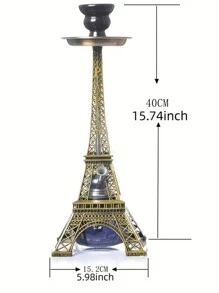 艾菲爾鐵塔造型水煙壺套裝 - 銅色 - 查看 2