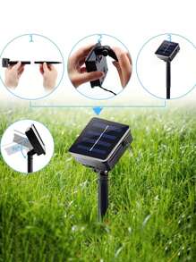 1入組32米/ 300led太陽能戶外裝飾燈串,8種模式,防水,適用於聖誕和新年裝飾 - 彩色 - 查看 6