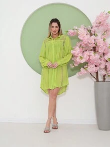 Women Cover Ups - Màu xanh chanh - Xem 5