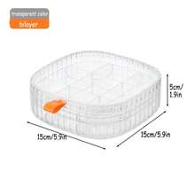 珠寶耳環收納盒,單層雙層透明珠寶盒(帶蓋),適合女士和女孩的耳環收納盒,耳環珠寶盒展示架,可用於耳環戒指手鍊項鍊手工藝品,是送給妻子女友女兒的新年禮物 - 無色 - 查看 3