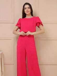 Women Two-piece Outfits - 玫紅色 - 查看 2