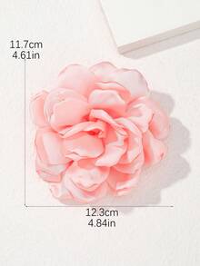 1 dây buộc tóc trang trí hoa vải satin thủ công, thanh lịch và thời trang, thích hợp cho lễ hội, tiệc tùng và sử dụng hàng ngày - Màu Hồng baby - Xem 5