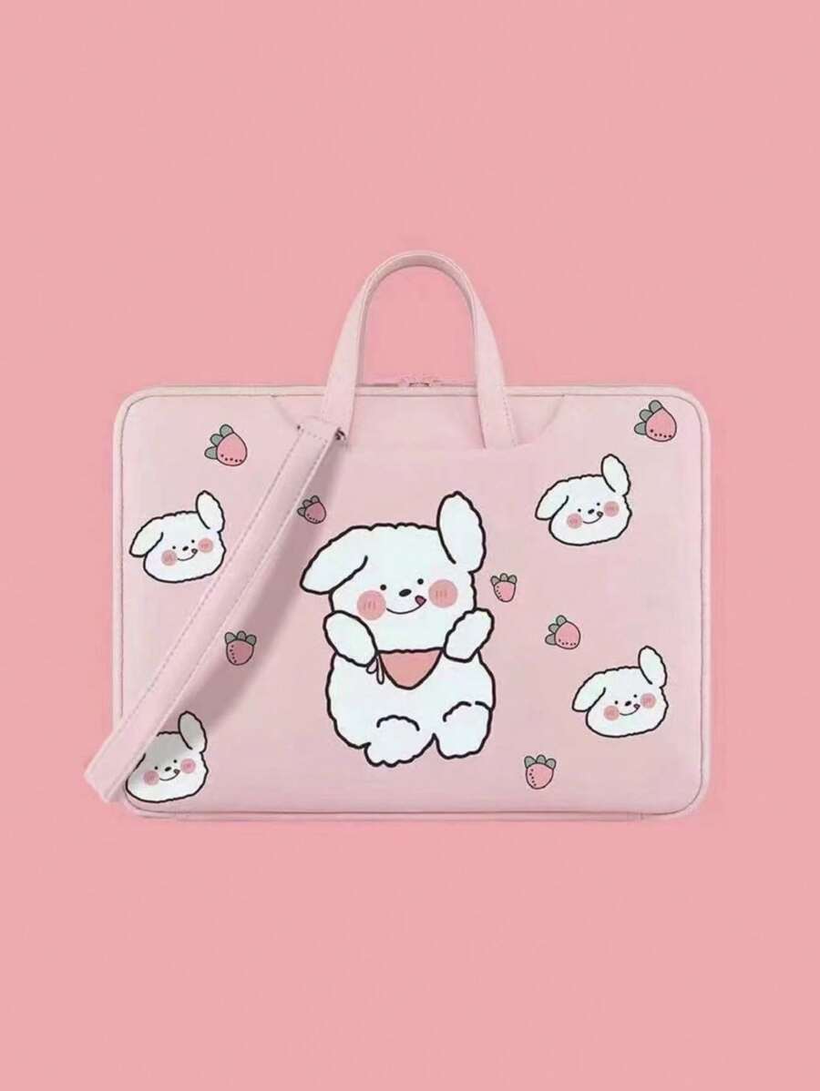 Bolso Para Laptop De 14 Pulgadas De Gran Capacidad Con Opciones De Mano Y Bandolera - Rosa - Ver 1