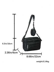 Oferta - Bolso de hombro ajustable de unicolor y multifuncional para mujer y niño - Negro - Ver 2