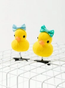 2 chiếc kẹp tóc hình gà con và vịt dễ thương kiểu Kawaii (Giao hàng ngẫu nhiên) Kẹp tóc càng cua, kẹp tóc cài đầu, đồ dùng học tập, phụ kiện tóc, phụ kiện đội đầu, phụ kiện tóc cho nữ, ghim cài tóc - Nhiều màu - Xem 3