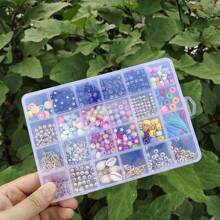 1pc Plastic Bead Storage And Jewelry Organizer Box With 24 Compartments - Clear - View 7