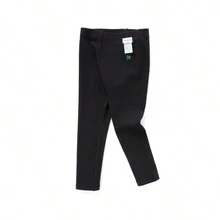 Balabala 少女加厚打底褲，冬季百搭休閒彈力修身黑色褲子 - 黑色 - 查看 5