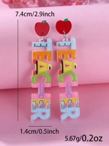 1 Pair Fashion Teacher's Day Earrings, Gift For Friends/Teachers