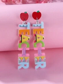 1 Pair Fashion Teacher's Day Earrings, Gift For Friends/Teachers