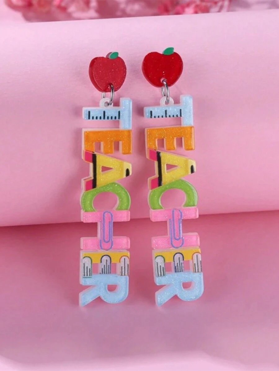 1 Pair Fashion Teacher's Day Earrings, Gift For Friends/Teachers