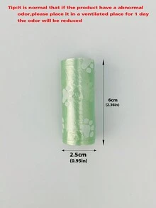 8 件黃色寵物爪印圖案垃圾袋用於清潔和衛生,便攜式狗便便袋,寵物用品