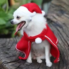 聖誕節裝飾用品寵物服裝裝扮小狗泰迪狗披風帽裝