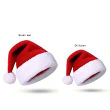 1pc Christmas Hat, Adult Style Christmas Hat, Kids Style Christmas Hat,Christmas Party Decoration, Christmas Party Hat, Plush Christmas Hat Halloween