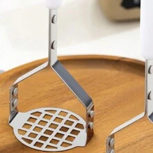 Stainless Steel Manual Mini Potato Masher Garlic Press Children's Food Supplement Kitchen Tool Masher - Stainless steel original color - View 6