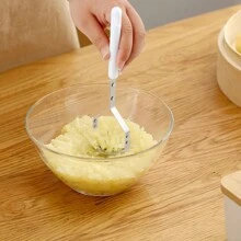 Stainless Steel Manual Mini Potato Masher Garlic Press Children's Food Supplement Kitchen Tool Masher - Stainless steel original color - View 3